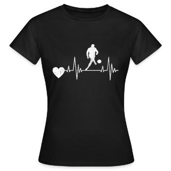 Fußballspieler Fußballmannschaft Fußballdesign - Frauen T-Shirt - Schwarz - Vorne - AI Model Female 172 dark (172cm)