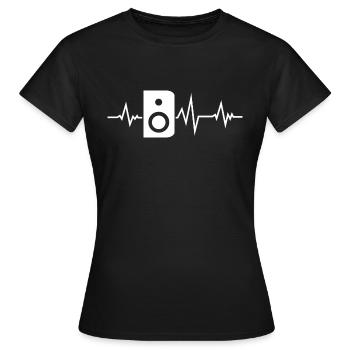 Decibelvibe - Derivate - S Wave Design - Frauen T-Shirt - Schwarz - Vorne - AI Model Female 172 dark (172cm)