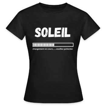 Sonnenschein im Gange, bitte warten - Frauen T-Shirt - Schwarz - Vorne - AI Model Female 172 dark (172cm)