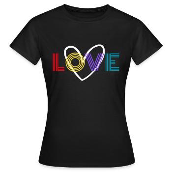 LOVE Heart - T-shirt Femme - noir - Devant - AI Model Female 172 dark (172cm)