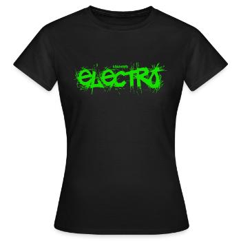 KIKKBEATZ "Electro" - Frauen T-Shirt - Schwarz - Vorne - AI Model Female 172 dark (172cm)