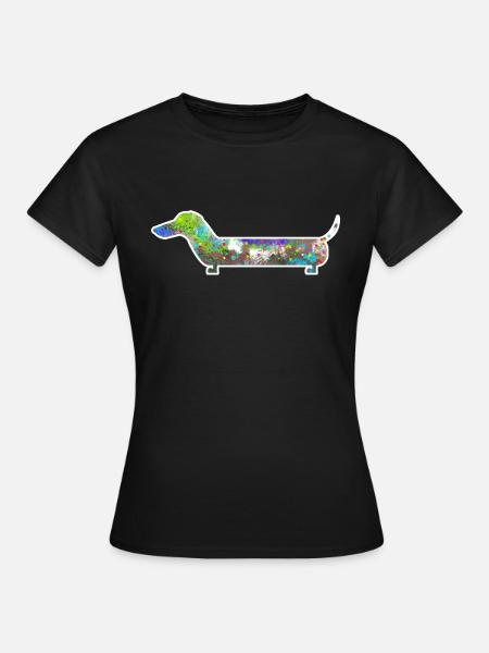 bunter Hund - Frauen T-Shirt - Schwarz