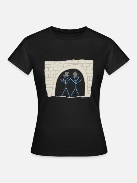 Strichmännchen Gleichgeschlechtliche Ehe Liebe - Frauen T-Shirt - Schwarz