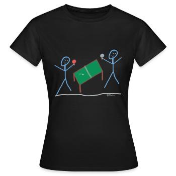 Ping pong jeu de ping-pong - T-shirt Femme - noir - Devant - AI Model Female 172 dark (172cm)