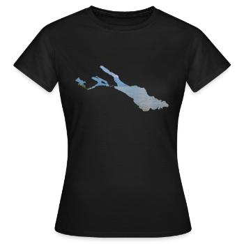 Lac de Constance - T-shirt Femme - noir - Devant - AI Model Female 172 dark (172cm)