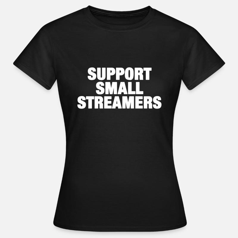 Support små streamere (hvid) - Dame-T-shirt - sort