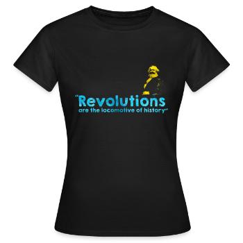 Karl Marx pour Révolutions (Revolutions) - T-shirt Femme - noir - Devant - AI Model Female 172 dark (172cm)