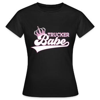 TRUCKER BABE TRUCK DRIVER - Women's T-Shirt - black - Front - AI Model Female 172 dark (172cm)