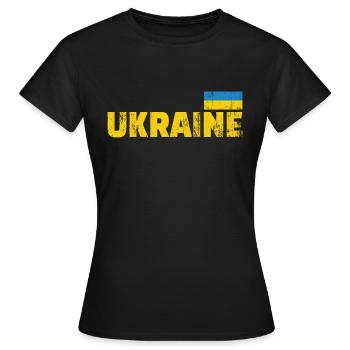 ukraine fahne - Frauen T-Shirt - Schwarz - Vorne - AI Model Female 172 dark (172cm)