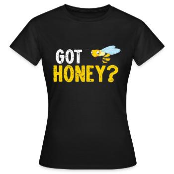 Vous avez du miel? - T-shirt Femme - noir - Devant - AI Model Female 172 dark (172cm)