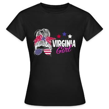 Virginia - Frauen T-Shirt - Schwarz - Vorne - AI Model Female 172 dark (172cm)