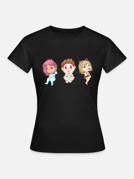 Maskottchen Schnitt Satt Gross - Frauen T-Shirt - Schwarz