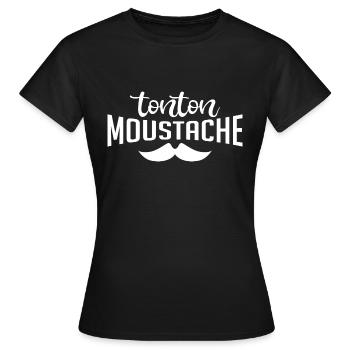 Tonton Moustache - T-shirt Femme - noir - Devant - AI Model Female 172 dark (172cm)