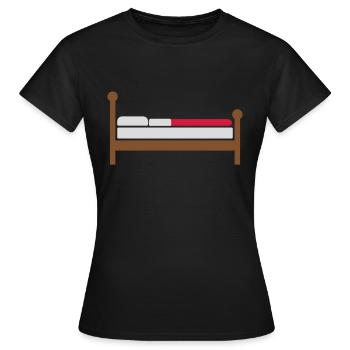 Cozy Bed Clipart Logo - T-shirt Femme - noir - Devant - AI Model Female 172 dark (172cm)