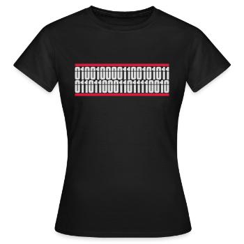 Binary Code Program Language - Women's T-Shirt - black - Front - AI Model Female 172 dark (172cm)