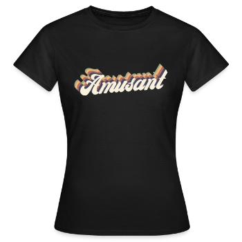 amusant vintage - T-shirt Femme - noir - Devant - AI Model Female 172 dark (172cm)