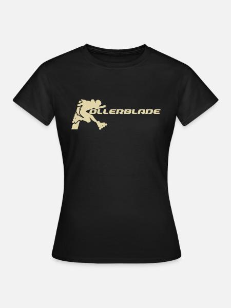 rollerblader silhouette hell - Frauen T-Shirt - Schwarz