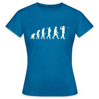 Evolution Golf Golfen Golfspieler Putten Abschlag - Frauen T-Shirt - Antikblaues Saphir meliert - Vorne - AI Model Female 172 dark (172cm)
