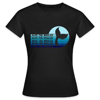 Save the whales - T-shirt Femme - noir - Devant - AI Model Female 172 dark (172cm)