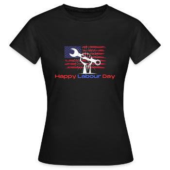 Joyeuse fête du travail - T-shirt Femme - noir - Devant - AI Model Female 172 dark (172cm)