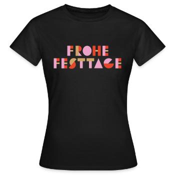 Frohe Festtage - bunt - Frauen T-Shirt - Schwarz - Vorne - AI Model Female 172 dark (172cm)