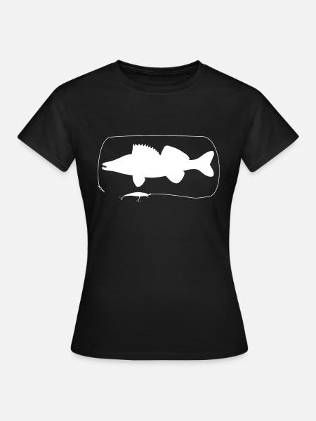 Zander mit Wobbler - Frauen T-Shirt - Schwarz