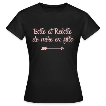 Schöne und rebellische Mutter in Tochter Roségold - Frauen T-Shirt - Schwarz - Vorne - AI Model Female 172 dark (172cm)
