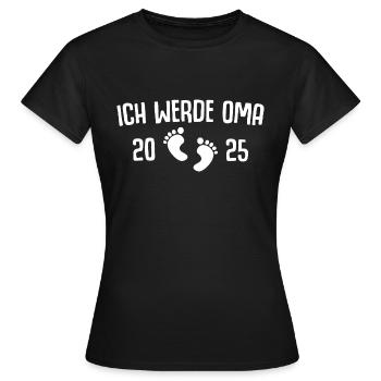 Werdende Oma 2025 Schwangerschaftsverkündung - Frauen T-Shirt - Schwarz - Vorne - AI Model Female 172 dark (172cm)