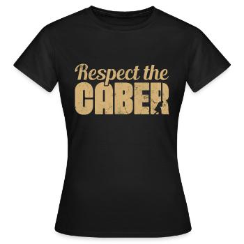 Respect The Caber Wood Trunk Tossing Lumber Sports - Frauen T-Shirt - Schwarz - Vorne - AI Model Female 172 dark (172cm)
