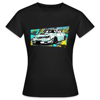 Car comic style - Women's T-Shirt - black - Front - AI Model Female 172 dark (172cm)
