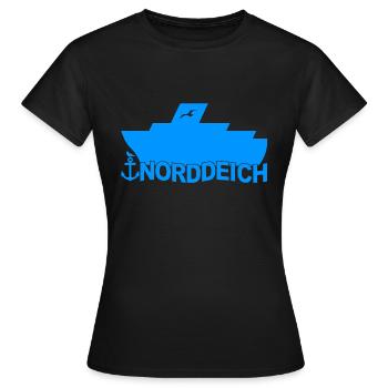Ferry Norddeich Logo - T-shirt Femme - noir - Devant - AI Model Female 172 dark (172cm)