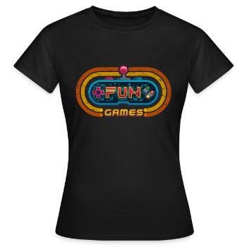FUN GAMES - T-shirt Femme - noir - Devant - AI Model Female 172 dark (172cm)