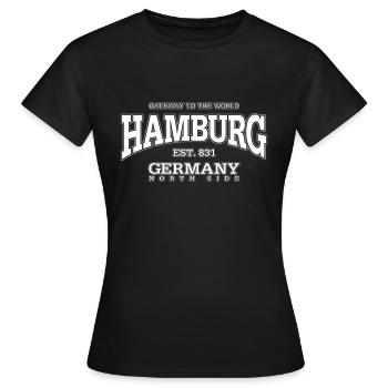 Hambourg (blanc) - T-shirt Femme - noir - Devant - AI Model Female 172 dark (172cm)