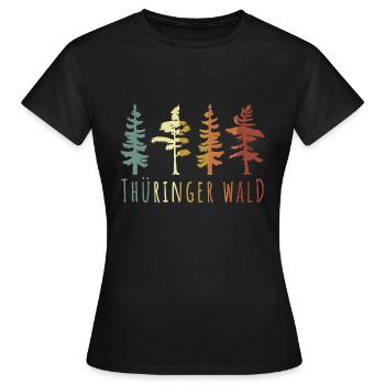 Baum Bäume Nadelbaum Thüringer Wald Geschenk Natur - Frauen T-Shirt - Schwarz - Vorne - AI Model Female 172 dark (172cm)