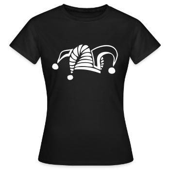 Narren Kappe - Frauen T-Shirt - Schwarz - Vorne - AI Model Female 172 dark (172cm)