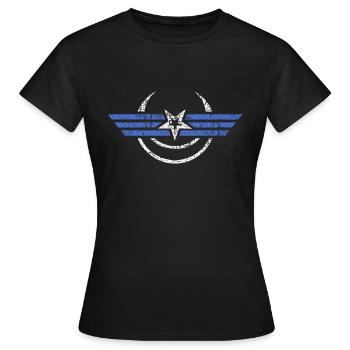 Crescent moon with star - Women's T-Shirt - black - Front - AI Model Female 172 dark (172cm)