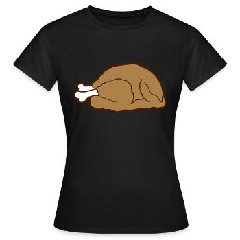 Rôti de dinde de dessin animé - T-shirt Femme - noir - Devant - AI Model Female 172 dark (172cm)
