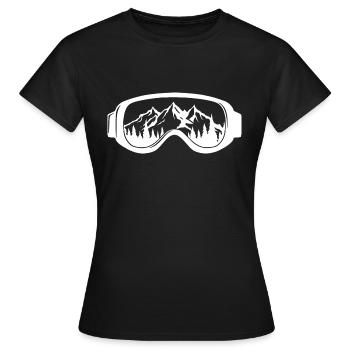 Skibrille - Frauen T-Shirt - Schwarz - Vorne - AI Model Female 172 dark (172cm)