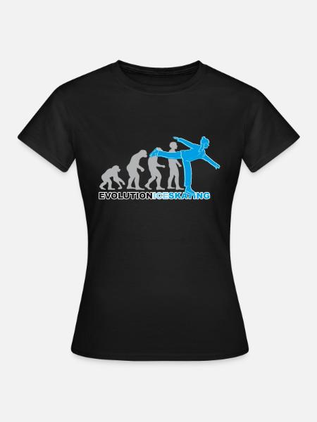 Evolutie schaatsen, schaatsen, schaatsen - Vrouwen T-shirt - zwart