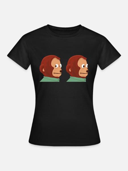 Funny monkey puppet meme - Women's T-Shirt - black