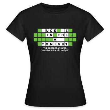 Inappropriate Humor Puzzle Luck Be The Air Tonight - Women's T-Shirt - black - Front - AI Model Female 172 dark (172cm)