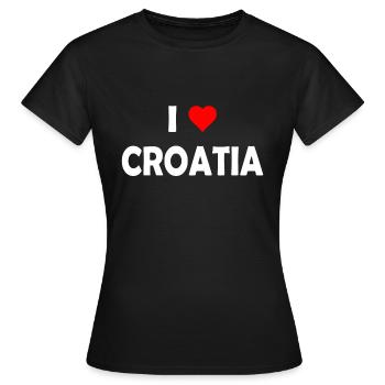 J’aime la Croatie - Kroatien - Zagreb - T-shirt Femme - noir - Devant - AI Model Female 172 dark (172cm)