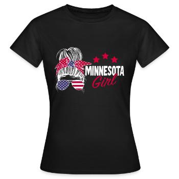 Minnesota - T-shirt Femme - noir - Devant - AI Model Female 172 dark (172cm)