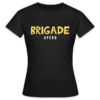 brigade apéro - T-shirt Femme - noir - Devant - AI Model Female 172 dark (172cm)