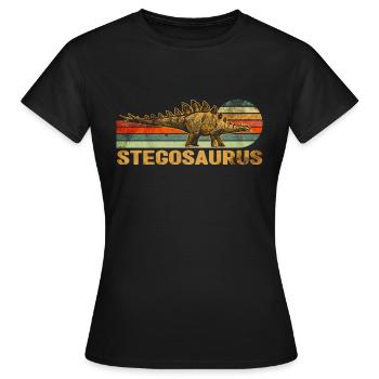 Stegosaurus - T-shirt Femme - noir - Devant - AI Model Female 172 dark (172cm)