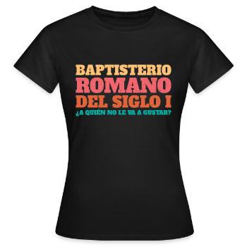 Baptistère romain du Ier siècle - T-shirt Femme - noir - Devant - AI Model Female 172 dark (172cm)