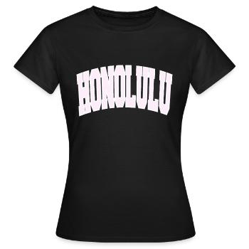 HONOLULU College - Frauen T-Shirt - Schwarz - Vorne - AI Model Female 172 dark (172cm)