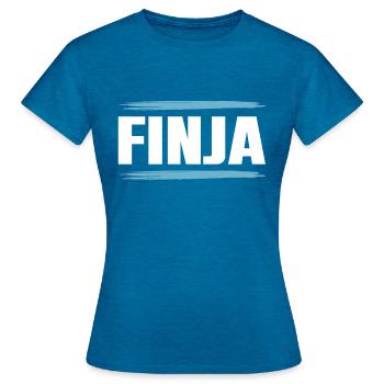 Finja - Frauen T-Shirt - Antikblaues Saphir meliert - Vorne - AI Model Female 172 dark (172cm)