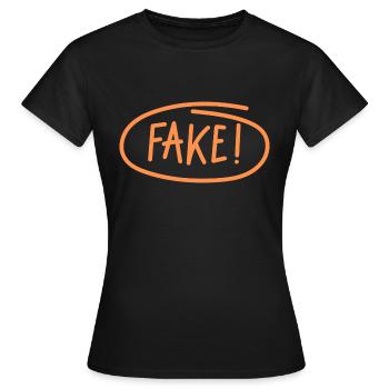 Falsch - Frauen T-Shirt - Schwarz - Vorne - AI Model Female 172 dark (172cm)