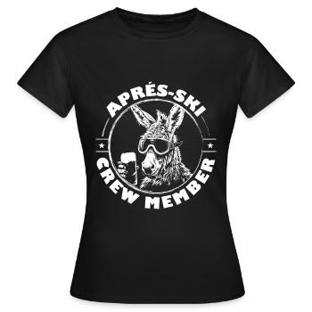 Donkey Après Ski Team Saying - Women's T-Shirt - black - Front - AI Model Female 172 dark (172cm)